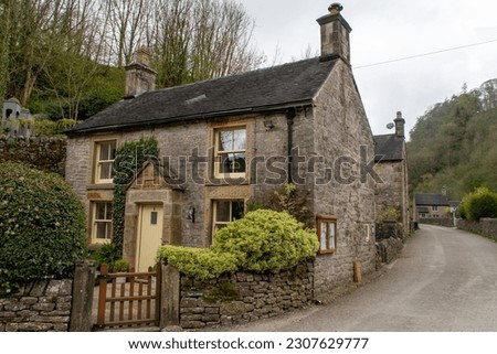 Cottages in Milldale village in the Dovedale region of the Peak District National Park, UK