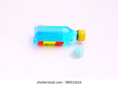 Cotton With Alcohol (selective Focus) And Isopropyl Alcohol Bottle.