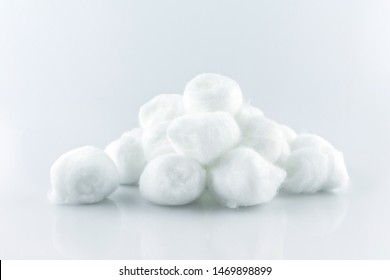 Cotton Ball White Soft Clean Beauty Health Medicine On White Background.