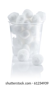 Cotton Balls In Jar Isolated