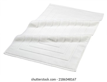 Cotton Bath Mat Isolated On White Background.