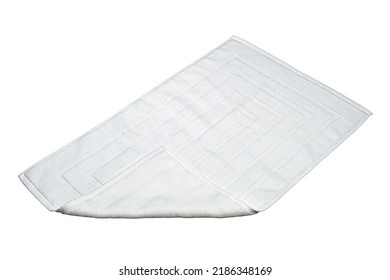 Cotton Bath Mat Isolated On White Background.