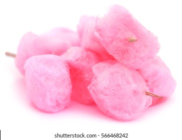 Cotton Candy Over White Background