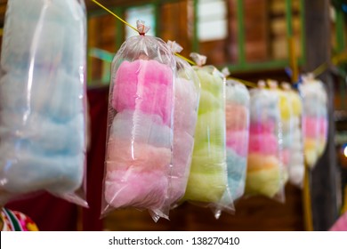 cotton candy in rainbow colours