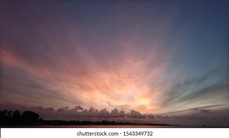 Cotton Candy Sky At East Coast Park Singapore.