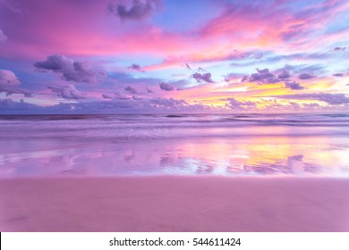A cotton candy sunrise at the beach