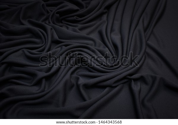 black cotton knit fabric