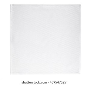 Cotton Napkin Isolated On White Background. View From Above.  Include Clipping Path.