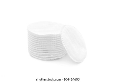 Cotton Pads Stack On White