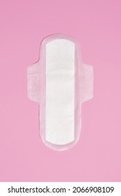 cotton sanitary napkin pad on pink background