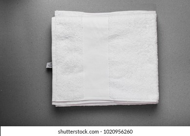 Cotton Soft White Towel Isolated On White/gray Background