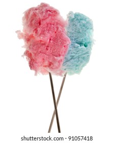 Cotton Sweet Candy  Isolated On White