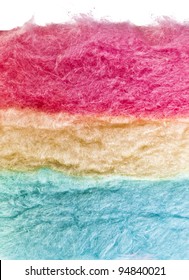 Cotton Sweet Candy Texture On White
