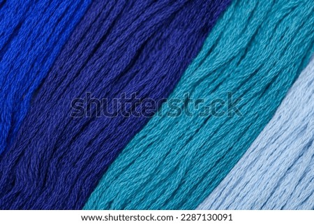 Cotton threads in different shades of blue in macro close-up arranged diagonally Zdjęcia stock © 