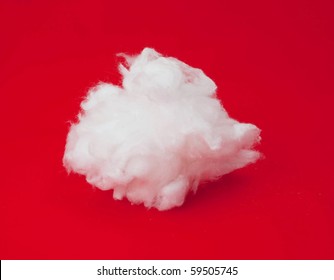  Cotton Wool On A Red Background