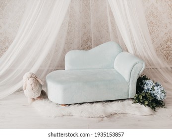 Couch For A Baby Photo Session In A Photo Studio