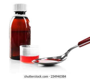 Cough Syrup Isolated On White