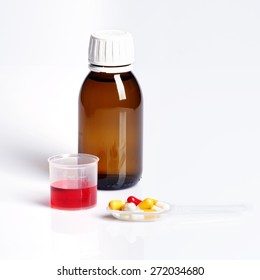 Cough Syrup Isolated On White