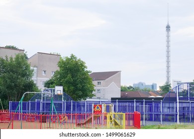 Council Estate Play Park In Waste Ground London Uk