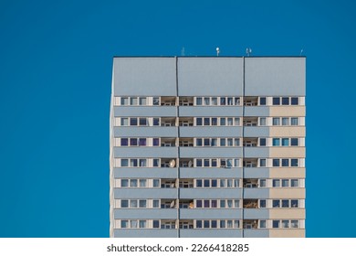 Council tower block in Abbey Road estate in Camden, London  - Shutterstock ID 2266418285