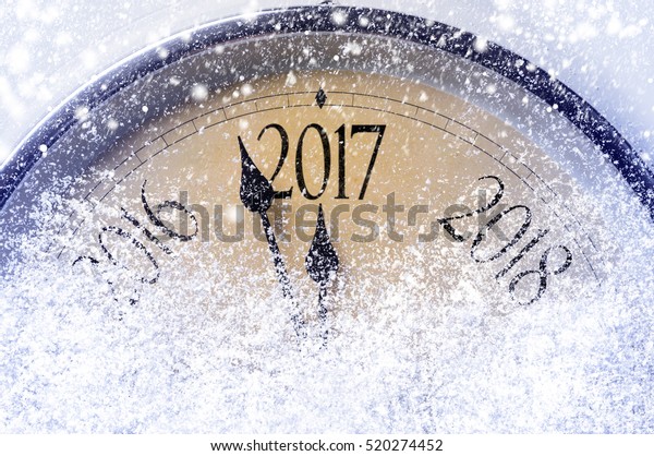 Countdown Midnight Retro Style Clock Counting Stock Photo (Edit Now) 520274452