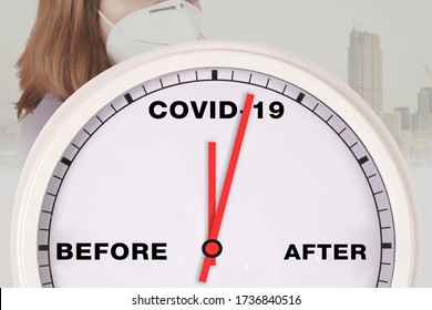 Countdown Timer Before And After Covid Virus,/Virus Time