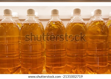A counter with draught alcohol in the store. A batch of draught beer. 