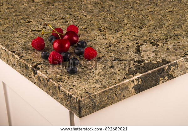 Counter Kitchen Granite Fruits On Stock Image Download Now