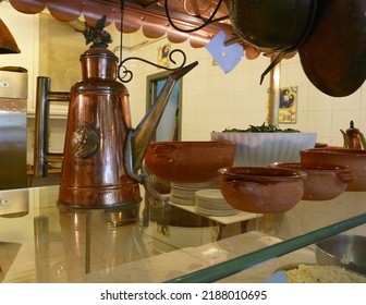 Counter Of Pizzeria In Naples