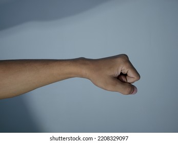 Counting, Aggression, Brave Concept. Black Female Fist, Clenched Hand, Isolated On White Background.