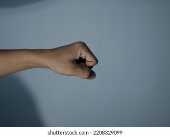 Counting, Aggression, Brave Concept. Black Female Fist, Clenched Hand, Isolated On White Background.