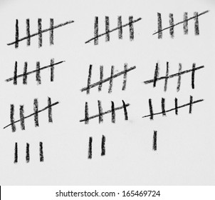 Counting Days By Drawing Sticks Isolated On White