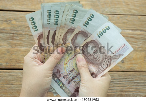 counting money thai baht notes stock photo edit now 460481953