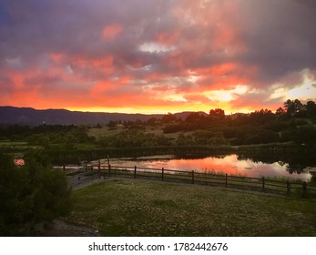 Country Back Porch At Sunset