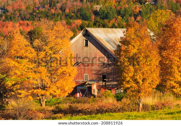 Country Barn During Fall Foliage Stowe Stock Photo Edit Now