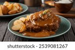 Country Fried Steak: Country fried steak with gravy and potatoes, crispy and hearty