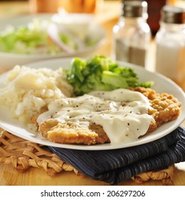 Country Fried Steak With Southern Style Peppered Milk Gravy