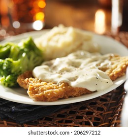 Country Fried Steak With Southern Style Peppered Milk Gravy