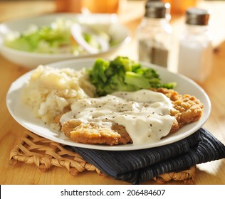 Country Fried Steak With Southern Style Peppered Milk Gravy