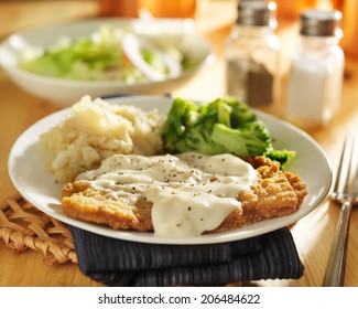 Country Fried Steak With Southern Style Peppered Milk Gravy