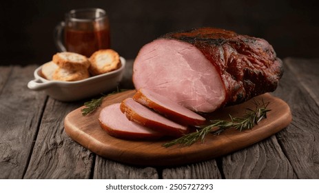 Country Ham: Salt-cured ham with a distinctive salty flavor, often served with biscuits or as a breakfast meat.