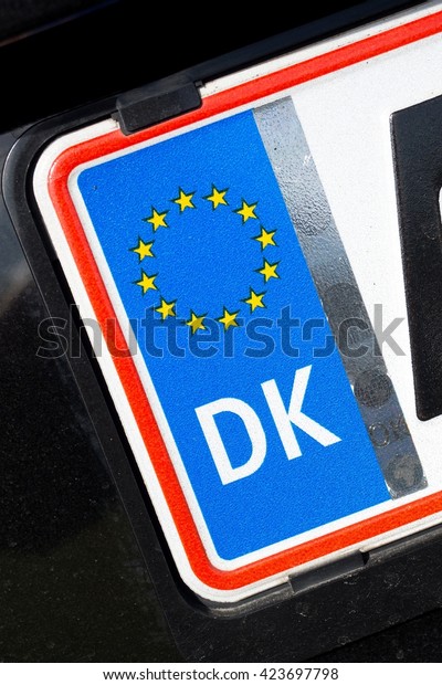 country\
identifier of EU car registration plate:\
Denmark