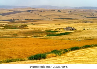Landschaft in der Nähe von Gravina in Puglia, in der Provinz Bari, Apulien, Italien, im Sommer