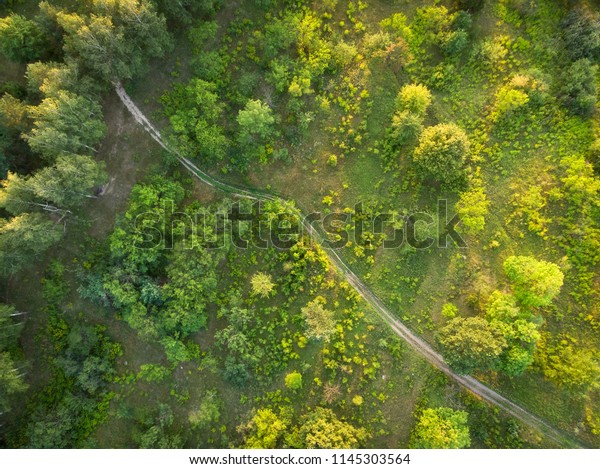 Country road - aerial\
view