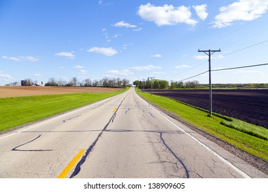 Country Road With Blue Sky