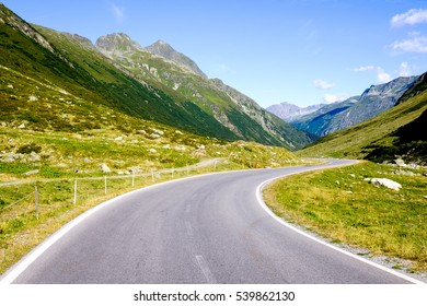country road at the european alps