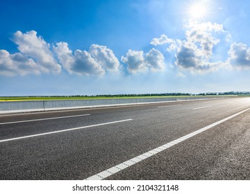 Country Road And Green Fields Nature Landscape In Spring Season