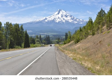 Country Road And Hood River County Landscape.