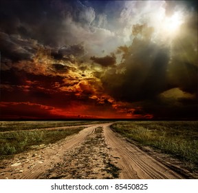 country road leading to the church - Powered by Shutterstock