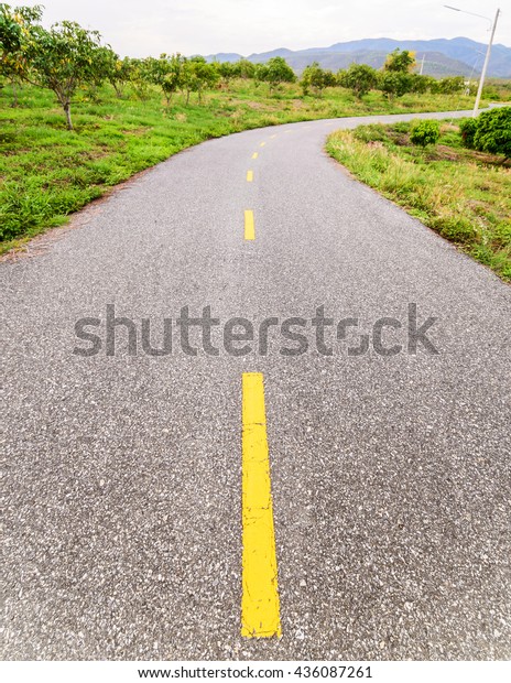 country road on
hill